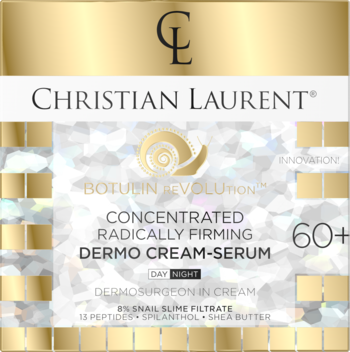 Christian Laurent Botulin Revolution Dermo Cream-Serum, złoto-białe opakowanie, dermo-serum ujędrniające 60+.