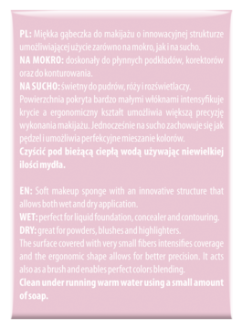 Miękka gąbeczka WIBO Pro Beauty, do makijażu na mokro i sucho, z innowacyjną strukturą włókien.