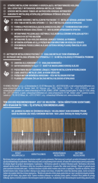 Tył opakowania farby Schwarzkopf LIVE Intense Colour Urban Metallics z opisami produktu i próbkami metalicznych odcieni.