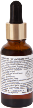 ARGANOVE ,serum do twarzy z olejem różanym, odmładza, nawilża, wzmacnia, 100% naturalny,tył