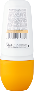 Tył opakowania Alterra Balsam dezodorujący w kulce 50 ml z melisą BIO, z listą składników i kodem kreskowym.