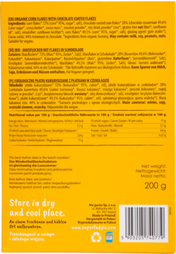 SUPER FUDGIO ,ekologiczne płatki kukurydziane z płatkami w czekoladzie,tył