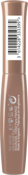 Tył beżowej maskary do brwi Bourjois Oh Oui z kodem kreskowym i danymi producenta, widoczny napis Made in England.