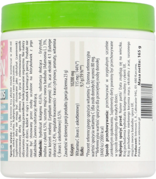INTENSON Superfoods Collagen Beauty Elixir ,koktajl kolagenowy, Anti-Age, efekt odmładzający, piękna skóra,tył