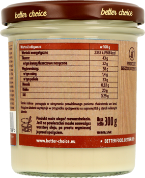 BETTER CHOICE ,proteinowy krem do smarowania z wiórkami kokosowymi,tył