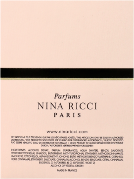 NINA RICCI ,woda perfumowana dla kobiet,tył