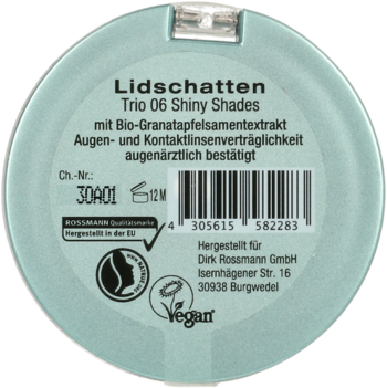 ALTERRA ,cień do powiek Trio nr 06 Shiny Shades,tył