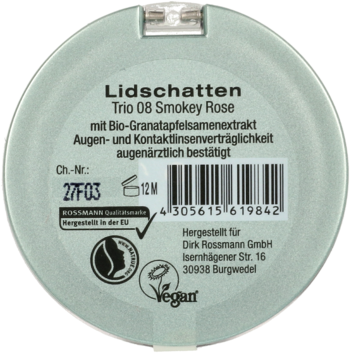 ALTERRA ,cień do powiek Trio nr 08 Smokey Rose,tył