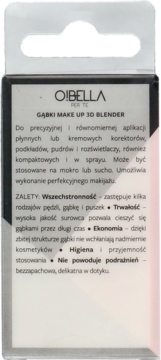 Tył opakowania gąbek O!BELLA MAKE UP 3D BLENDER z opisem cech i użycia produktu.