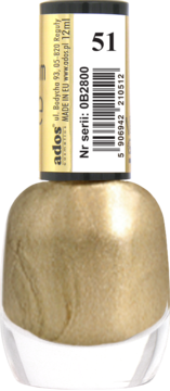 ADOS Premium Line ,lakier do paznokci, nr 51;,tył