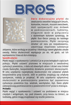 BROS Duo-Decor, dwie jasne, dekoracyjne płytki na owady z wyciętym wzorem liści, widok z przodu.