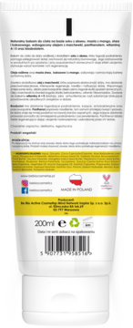 BEBIO COSMETICS ,naturalny balsam po opalaniu, z masłem z mango oraz witaminą A i E,tył