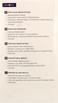 IDEENWELT ,elektryczny młynek do kawy, 200 W,tył