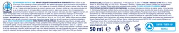 Tył opakowania pasty Aquafresh Splash dla dzieci, 50 ml. Widać tekst, ikony, deklaracje. Chroni przed kwasem cukrowym.