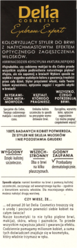 Delia Eyebrow Expert: reklama stylera do brwi, koloryzujący, z efektem zagęszczenia i kulistą szczoteczką.
