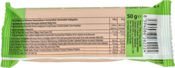 Tył opakowania batonu Peanuts & Cocoa 50g w zielonej folii, z tabelą wartości odżywczych.