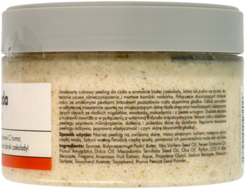 MANUFAKTURA PIĘKNA Biała Czekolada ,peeling do ciała, cukrowy,tył