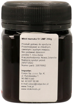 7 MIODOWYCH KONTYNENTÓW ,miód manuka,tył