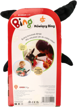 BING ,maskotka pluszowa, Mówiący Bing, 0+,tył