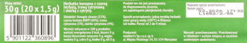 ADALBERT'S TEA ,herbata konopna z czarną herbatą, Odprężenie i Koncentracja,tył