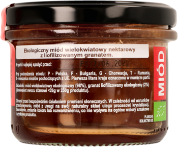 LA VERNA ,miód wielokwiatowy z granatem,tył