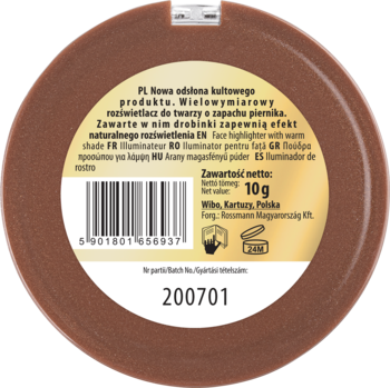 LOVELY ,rozświetlacz, Cookie Gold Highlighter,tył