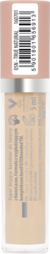 Beżowy korektor OSN-TRUE NATURAL 5ml, tył opakowania z kodem kreskowym i tekstem Super kryjący.