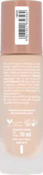 Tył butelki NAM Smart Flawless baza pod makijaż, 30ml, widoczny kod kreskowy i etykieta z opisem.