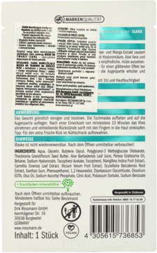 ISANA ,maska w płachcie na okolice oczu,tył