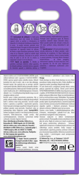 Tył fioletowego opakowania Glade Tranquil Lavender & Aloe (wkład), z 4 diagramami instruktażowymi i tekstem.