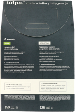 TOŁPA ,węglowy żel pod prysznic, balsam po goleniu 100 ml,tył