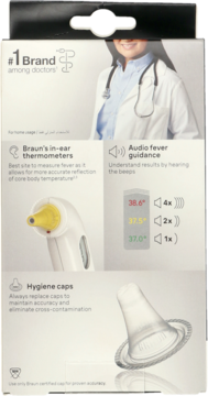 BRAUN ,termometr do ucha dla dzieci ThermoScan 3,tył