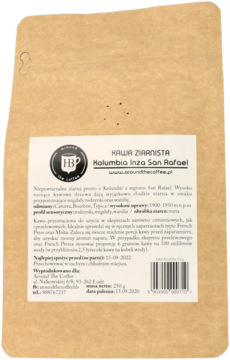 AROUND THE COFFEE ,kawa ziarnista o smaku migdałów, wanilii i rodzynek,tył