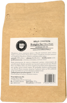 AROUND THE COFFEE ,kawa ziarnista o smaku czekolady, miodu i kakao,tył