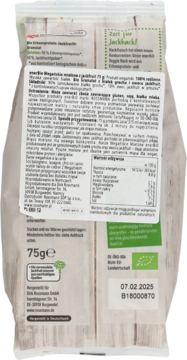 Tył opakowania wegańskiego mielonego enerBiO z bio granulatem jackfruit, widoczny opis produktu i data ważności.