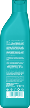 Tył turkusowej butelki odżywki Neboa Hydration & Smoothness z tekstem, kodem kreskowym i objętością 300 ml.