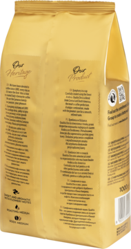 LAVAZZA Qualita Oro ,kawa ziarnista, palona, 100% Arabica,tył