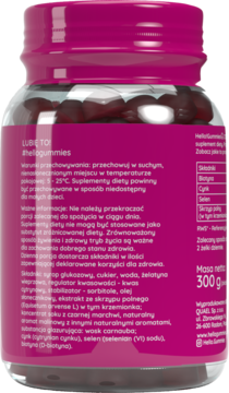 HELLO!GUMMIES ,żelki witaminowe, Zdrowe włosy i paznokcie, suplement diety,tył