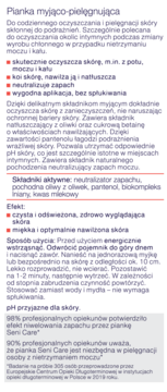 Strona z opisem Pianki myjąco-pielęgnującej Seni Care: cechy, skład, efekty, użycie i statystyki. Bez spłukiwania.
