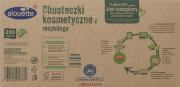 ALOUETTE Recycling ,chusteczki kosmetyczne, 2-warstwowe,tył