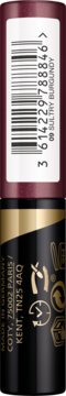 Tył bordowo-czarnej tuby Max Factor Eyefinity All Day Eyeshadow 09 Sultry Burgundy z widocznym kodem kreskowym.