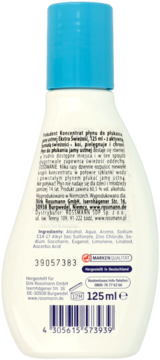 Tył butelki Prokudent koncentrat płynu do płukania jamy ustnej Ekstra Świeżość 125 ml z etykietą i kodem EAN.