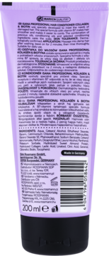 ISANA PROFESSIONAL Collagen & Biotin ,odżywka do włosów słabych i cienkich z kolagenem i biotyną,tył