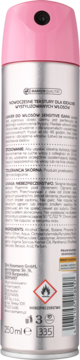 Tył lakieru Isana Sensitive Care z olejem arganowym, srebrna puszka z różową nakrętką i etykietami.