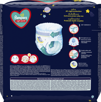 PAMPERS, Night Pants , pieluchomajtki, 4, 9-15 kg, 25 szt. | Drogeria