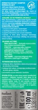 FARMONA NIVELAZIONE Sebo active. ,szampon do włosów, normalizujący, dermatologiczny,tył