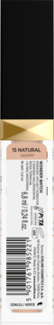 Tył opakowania korektora Wonder Match 15 Natural Warm, z etykietą, kodem kreskowym i pojemnością 6.8 ml.