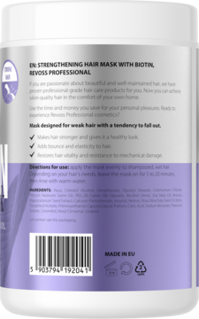 REVOSS Professional Biotin,maska do włosów, wzmacniająca,tył