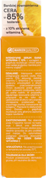 Bok pomarańczowego opakowania Isana Intensywne Serum Witamina C 10%, z polskim opisem i logo Marki.