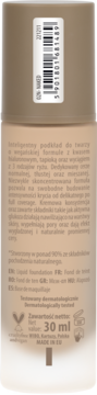 Tył podkładu NAM Real Skin 02N Naked 30ml, beżowa butelka z tekstem o wegańskiej formule.
